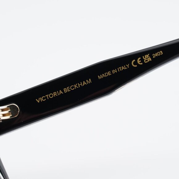 Victoria Beckham VB671S 009 Sunglasses Black Crystal Square Frame, Grey Lenses